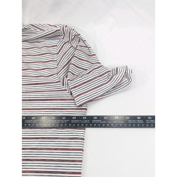 FootJoy FJ Shirt Performance Golf Polo OAK TREE National XL White Gray Striped - Picture 6 of 7